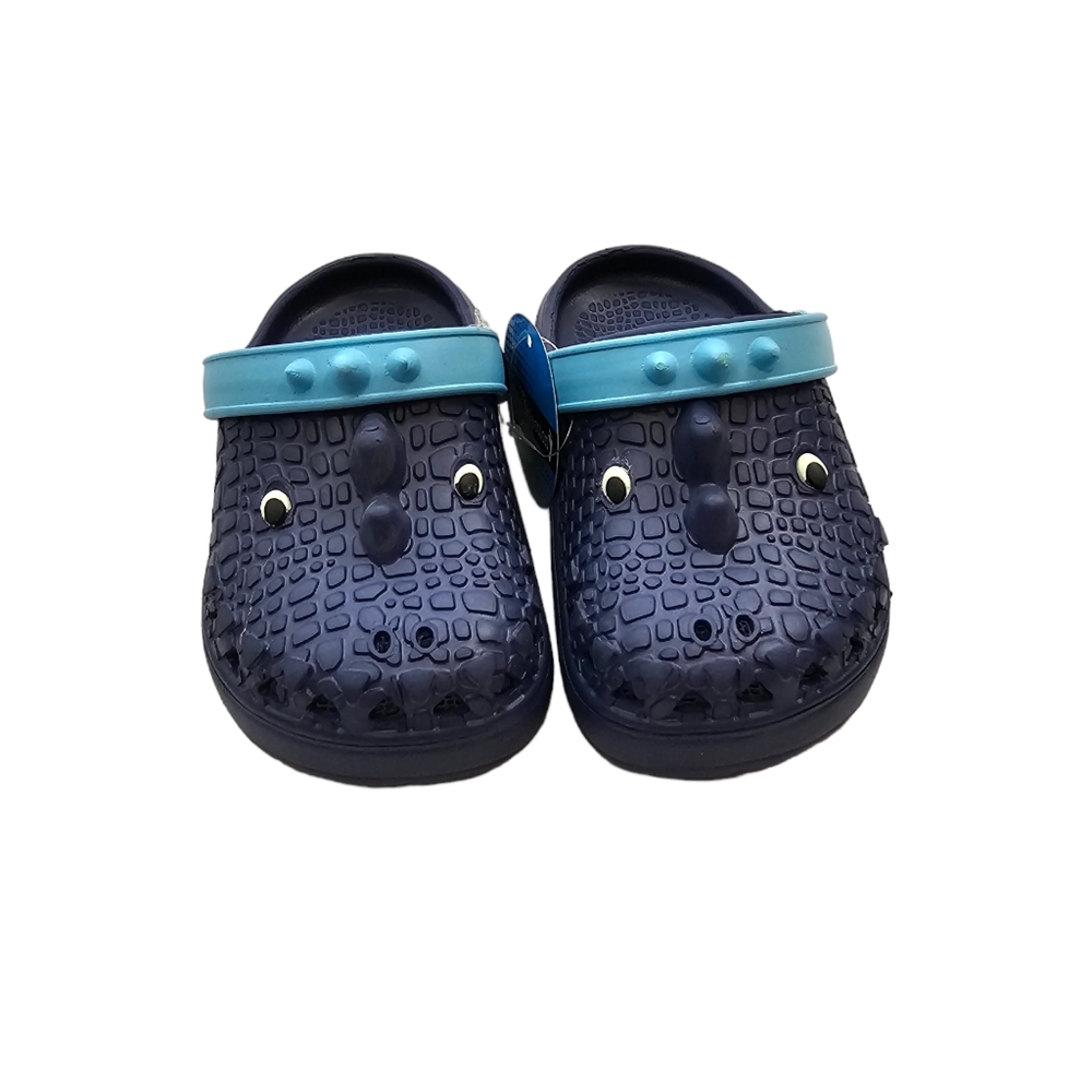 NWT, Toddler Dinosaur Clogs Shoes Dark Blue  Size 8-11.5